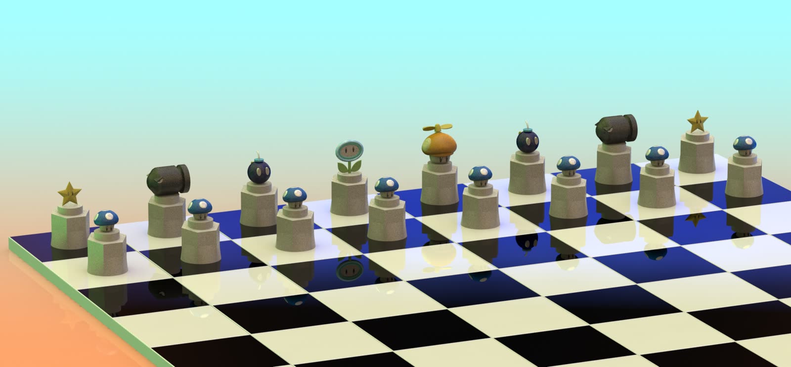 Super Mario Themed Chess Set