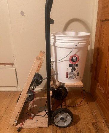 Assembled launcher on the hand truck