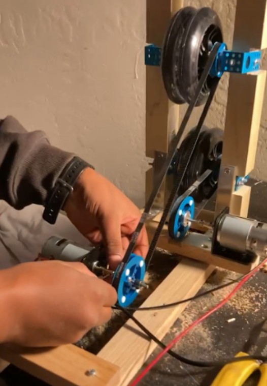 Early scrap-wood prototype