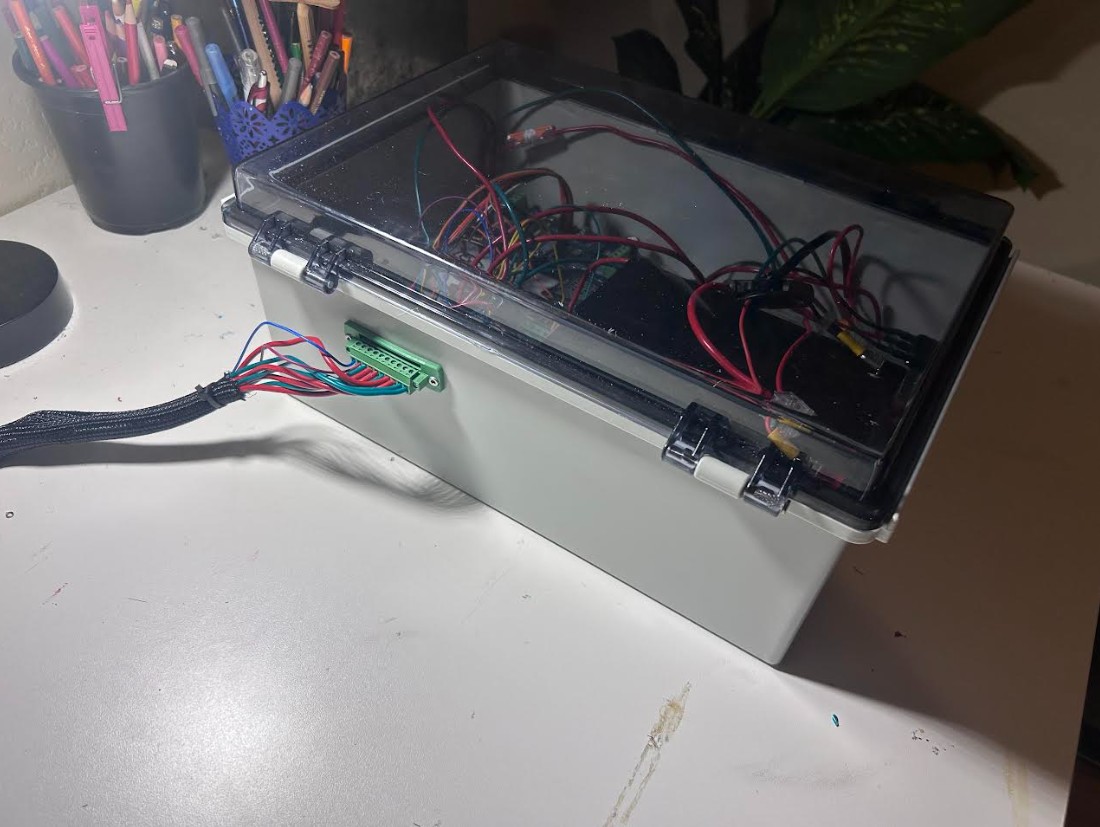 Panel-mount connector in the enclosure wall