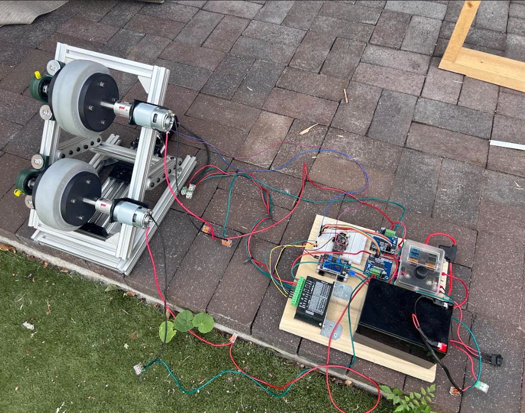 Mid-build, breadboard and terminal blocks