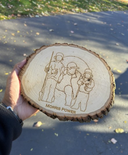 Laser-engraved Christmas present